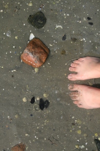 Sommarfötter på stranden